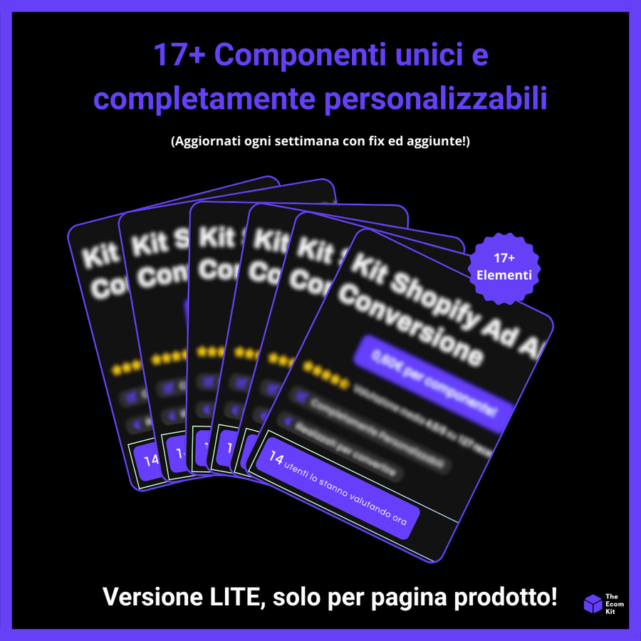 Personalizza il tuo store con 150 componenti in un click, senza toccare codice.